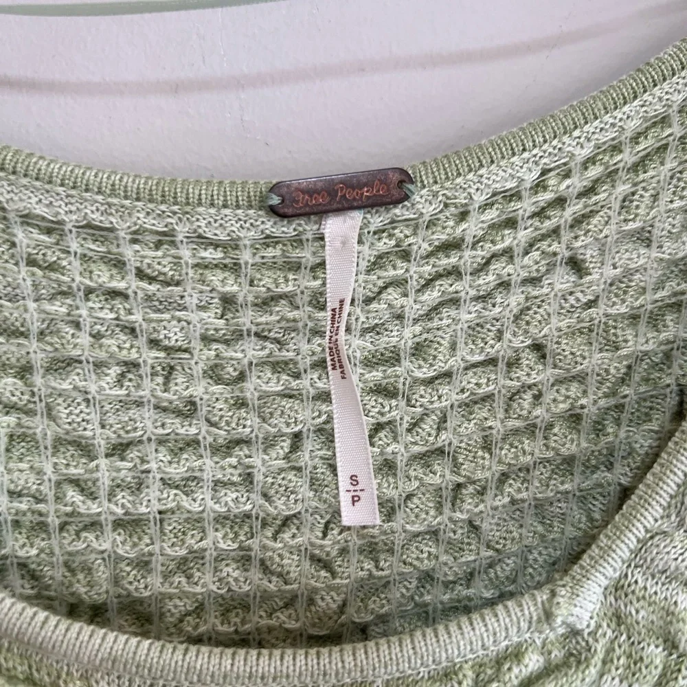 Free People Free Spirit Smocked Knit Peplum Sweater Crop Top, Seafoam Green, S